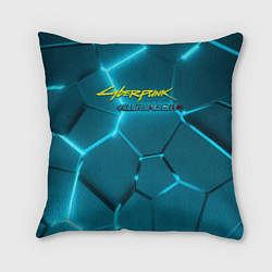 Подушка квадратная Cyberpunk 2077 phantom liberty blue logo