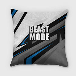 Подушка квадратная Beast mode - blue sport, цвет: 3D-принт