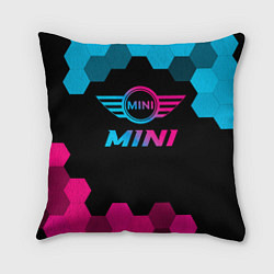 Подушка квадратная Mini - neon gradient, цвет: 3D-принт