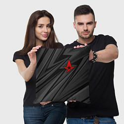 Подушка квадратная Astralis - монохромный, цвет: 3D-принт — фото 2