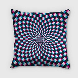 Подушка квадратная Оптическая иллюзия глитч, цвет: 3D-принт