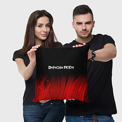 Подушка квадратная Depeche Mode red plasma, цвет: 3D-принт — фото 2