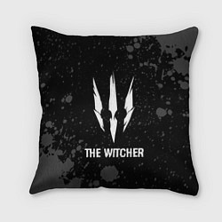 Подушка квадратная The Witcher glitch на темном фоне, цвет: 3D-принт