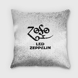 Подушка квадратная Led Zeppelin с потертостями на светлом фоне, цвет: 3D-принт