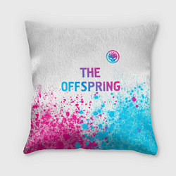 Подушка квадратная The Offspring neon gradient style: символ сверху
