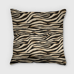 Подушка квадратная Шкура зебры и белого тигра, цвет: 3D-принт