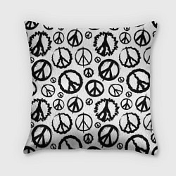 Подушка квадратная Many peace logo, цвет: 3D-принт