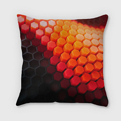 Подушка квадратная Hexagon orange, цвет: 3D-принт