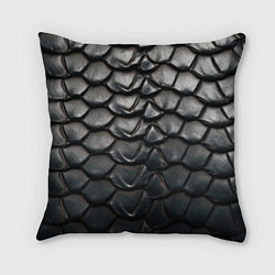 Подушка квадратная Кожа черной мамбы, цвет: 3D-принт