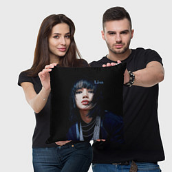 Подушка квадратная Blackpink Lisa Piercing, цвет: 3D-принт — фото 2