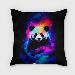 Подушка квадратная Панда и краски, цвет: 3D-принт