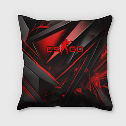 Подушка квадратная CS GO black red, цвет: 3D-принт