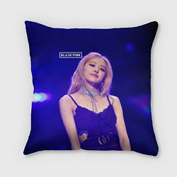 Подушка квадратная Rose Blackpink blue background, цвет: 3D-принт