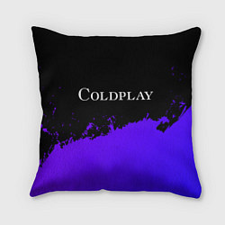 Подушка квадратная Coldplay purple grunge, цвет: 3D-принт