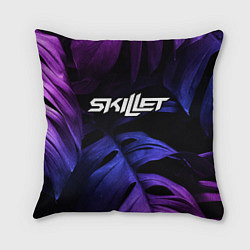 Подушка квадратная Skillet neon monstera, цвет: 3D-принт