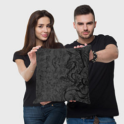 Подушка квадратная Black dragon - grunge, цвет: 3D-принт — фото 2