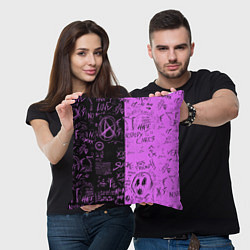 Подушка квадратная Dead inside purple black, цвет: 3D-принт — фото 2