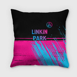 Подушка квадратная Linkin Park - neon gradient: символ сверху