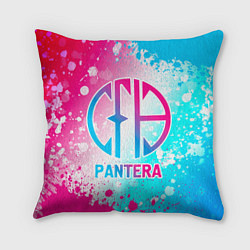 Подушка квадратная Pantera neon gradient style, цвет: 3D-принт