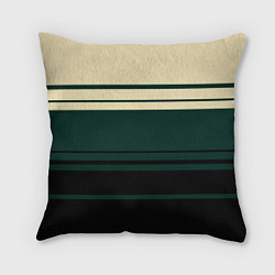 Подушка квадратная Полосы зелёный, цвет: 3D-принт