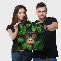 Подушка квадратная Черная обезьянка, цвет: 3D-принт — фото 2