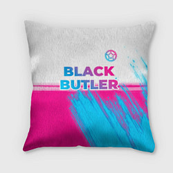 Подушка квадратная Black Butler neon gradient style: символ сверху, цвет: 3D-принт