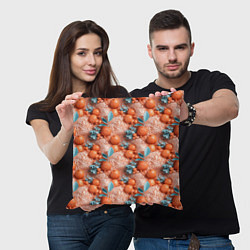 Подушка квадратная Сочные фрукты клипарт, цвет: 3D-принт — фото 2