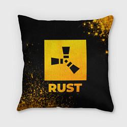 Подушка квадратная Rust - gold gradient, цвет: 3D-принт