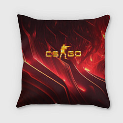 Подушка квадратная CS GO fire logo, цвет: 3D-принт