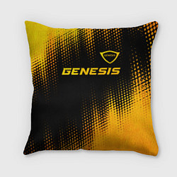 Подушка квадратная Genesis - gold gradient: символ сверху, цвет: 3D-принт