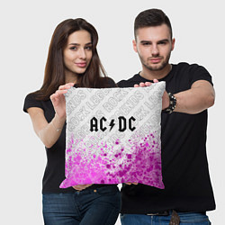 Подушка квадратная AC DC rock legends: символ сверху, цвет: 3D-принт — фото 2