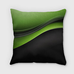 Подушка квадратная Black green abstract, цвет: 3D-принт