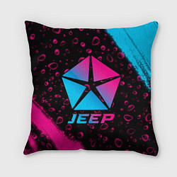 Подушка квадратная Jeep - neon gradient, цвет: 3D-принт