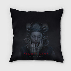 Подушка квадратная Сенуа и руки Hellblade 2, цвет: 3D-принт