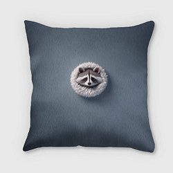 Подушка квадратная Мордочка маленького енота, цвет: 3D-принт