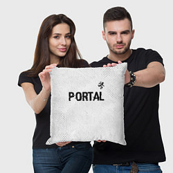 Подушка квадратная Portal glitch на светлом фоне: символ сверху, цвет: 3D-принт — фото 2