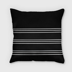 Подушка квадратная Полосы чёрный, цвет: 3D-принт