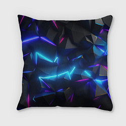 Подушка квадратная Разлом неоновых плит, цвет: 3D-принт