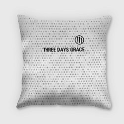 Подушка квадратная Three Days Grace glitch на светлом фоне: символ св