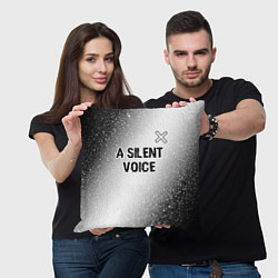 Подушка квадратная A Silent Voice glitch на светлом фоне: символ свер, цвет: 3D-принт — фото 2