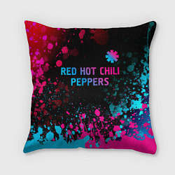 Подушка квадратная Red Hot Chili Peppers - neon gradient: символ свер