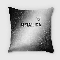 Подушка квадратная Metallica glitch на светлом фоне: символ сверху