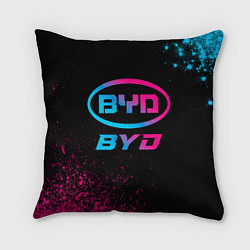 Подушка квадратная BYD - neon gradient, цвет: 3D-принт