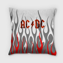 Подушка квадратная Acdc пламя, цвет: 3D-принт