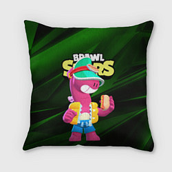 Подушка квадратная Doug Brawl stars dark green, цвет: 3D-принт