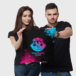 Подушка квадратная Tomodachi Game - neon gradient, цвет: 3D-принт — фото 2