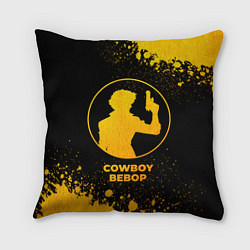 Подушка квадратная Cowboy Bebop - gold gradient, цвет: 3D-принт