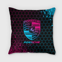 Подушка квадратная Porsche - neon gradient, цвет: 3D-принт