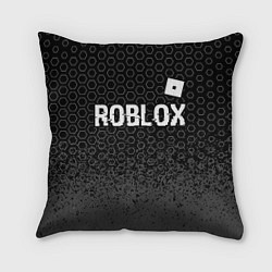 Подушка квадратная Roblox glitch на темном фоне: символ сверху, цвет: 3D-принт