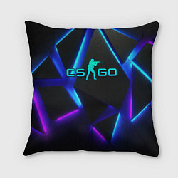 Подушка квадратная CSGO neon geometry, цвет: 3D-принт